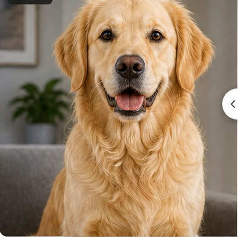 Clear front-facing golden retriever photo for a pet portrait